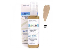 Тональний крем 3в1 з колагеном 3in1 Collagen Whitening Moisture Foundation SPF 15 Enough,№ 21  100 мл