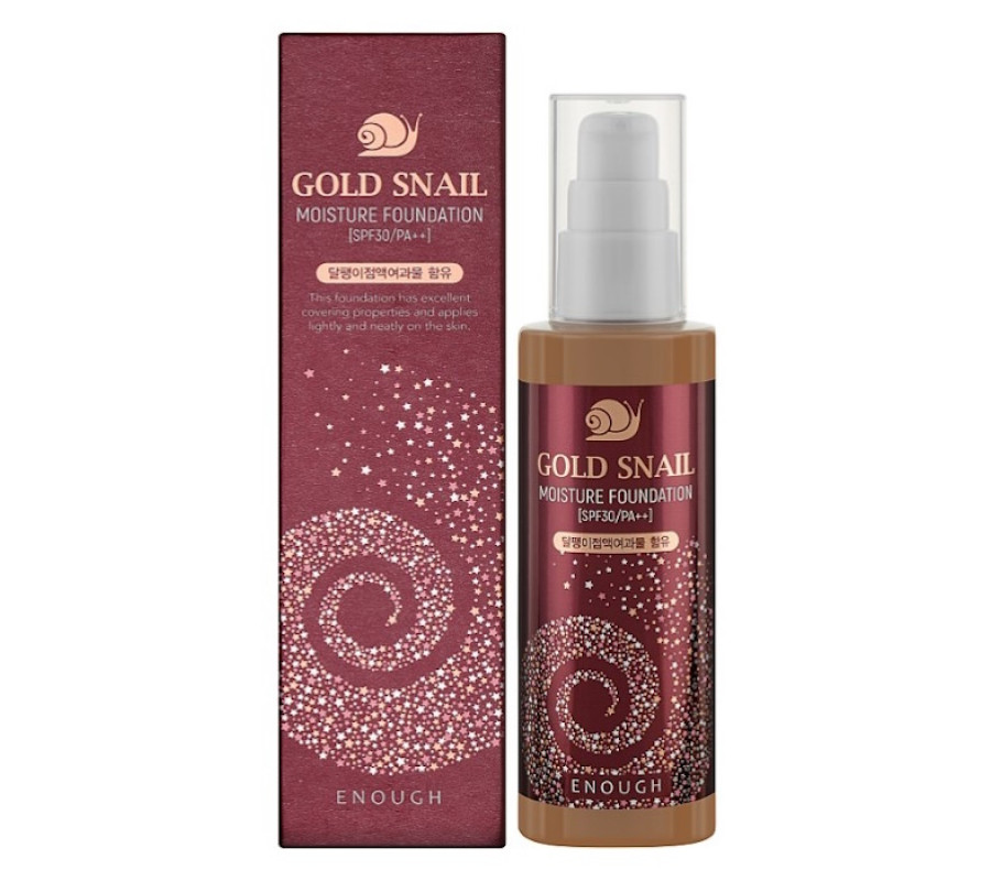 Омолоджувальний тональний крем із муцином равлика Gold Snail Moisture Foundation SPF30 Enough, 100 мл