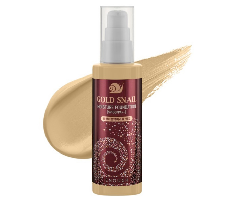 Омолоджувальний тональний крем із муцином равлика Gold Snail Moisture Foundation SPF30 Enough, 100 мл