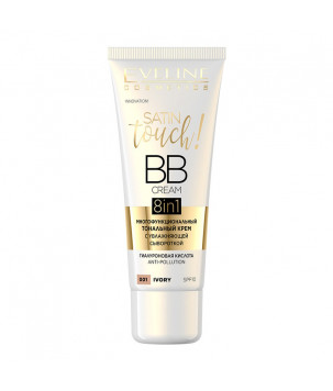 Багатофункціональний тональний крем  8in1 Satin Touch BB Cream SPF10 Eveline Cosmetics 001 -  Ivory, 30 мл