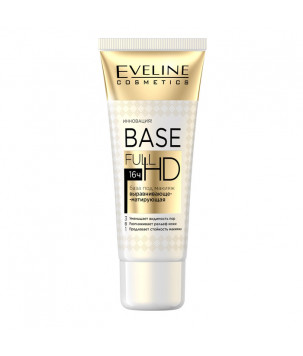 Выравнивающая матирующая база под макияж 3в1 Eveline Cosmetics Base Full HD, 30 мл