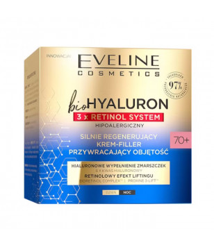 Відновлювальний крем-філер BioHyaluron 3xRetinol System 70+ Eveline Cosmetics, 50 мл