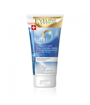 Глибоко очищувальний Гель+Скраб+Маска проти недоліків шкіри FaceMed+ Eveline Cosmetics, 150  мл