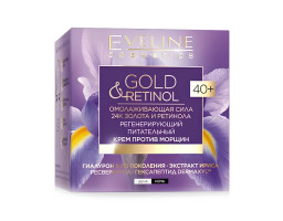 Живильний регенерувальний крем проти зморшок Gold And Retinol 40 + Eveline Cosmetics, 50 мл