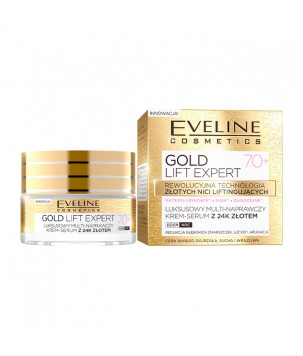 Крем-сироватка для обличчя Gold Lift Expert 70+ Multi Repair Cream Serum Eveline Cosmetics, 50 мл