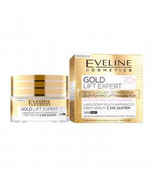Крем-сыворотка для лица Gold Lift Expert 70+ Multi Repair Cream Serum Eveline Cosmetics, 50 мл