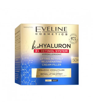 Крем-філер з ліфтинг-ефектом BioHyaluron 3xRetinol System 50+ Eveline Cosmetics, 50 мл