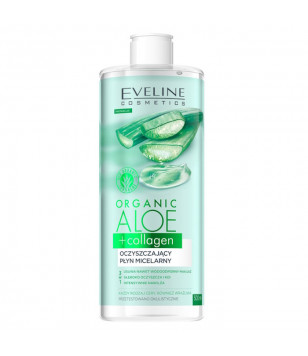 Мицеллярная вода из алоэ вера Organic Aloe Vera + Collagen Eveline Cosmetics, 500  мл