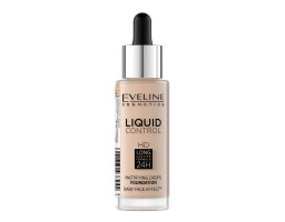 Рідка тональна основа Liquid Control HD Mattifying Drops Foundation Eveline Cosmetics 010 -  Light Beige, 32 м