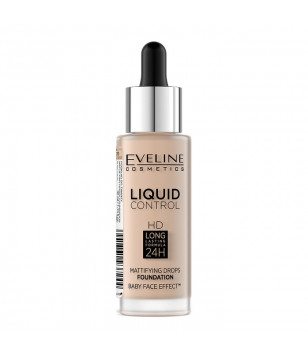 Тональная основа Liquid Control HD Mattifying Drops Foundation Eveline Cosmetics 010 -  Light Beige,