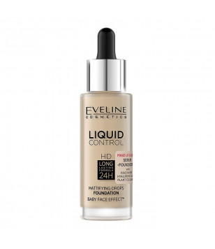 Тональная основа Liquid Control HD Mattifying Drops Foundation Eveline Cosmetics 015 - Light Vanila,
