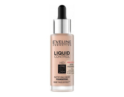 Рідка тональна основа Liquid Control HD Mattifying Drops Foundation Eveline Cosmetics 003- Ivory Beige, 32 мл