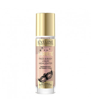Рідкий хайлайтер Variete Face & Body Liquid Highlighter Eveline Cosmetics  02 - Rose Gold, 30 мл
