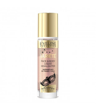 Рідкий хайлайтер Variete Face & Body Liquid Highlighter Eveline Cosmetics  02 - Rose Gold, 30 мл