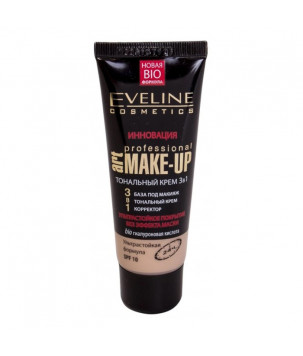 Ультрастійкий тональний крем 3в1 SPF10 Eveline Cosmetics  бежевий, 30 мл