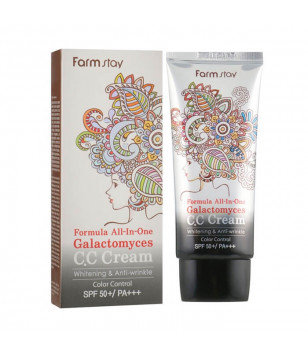 Багатофункціональний крем СС Formula All-In-One Galactomyces C.C Cream SPF50/PA+++ FarmStay, 50  мл