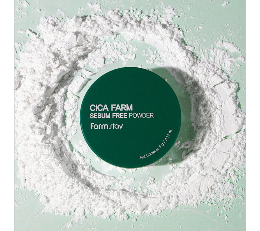 FarmStay Cica Farm Sebum Free Powder — матирующая рассыпчатая пудра с центеллой, 5 г