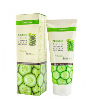Пенка для умывания на огуречном экстракте Pure Cleansing Foam Cucumber FarmStay, 180 мл