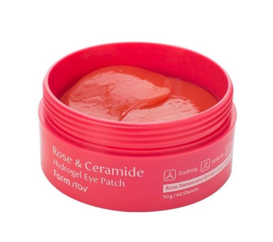 Гидрогелевые патчи с керамидами и розой Rose & Ceramide Eye Patch FarmStay, 60шт