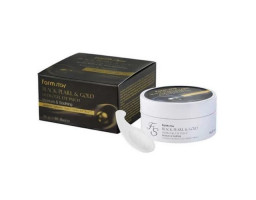 Гидрогелевые патчи «Черный жемчуг и золото» Black Pearl & Gold Hydrogel Eye Patch FarmStay, 60шт