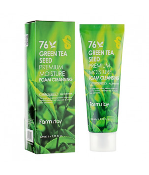 Очищувальна пінка з насінням зеленого чаю Green Tea Seed Premium Moisture Foam Cleansing FarmStay, 100 мл