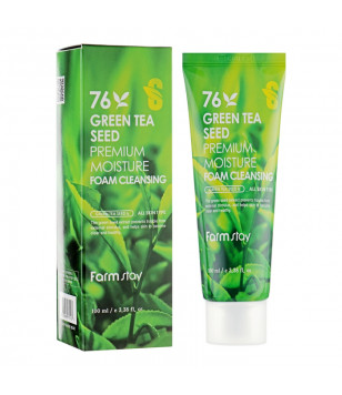 Очищающая пенка с семенами зеленого чая FarmStay, 100 мл