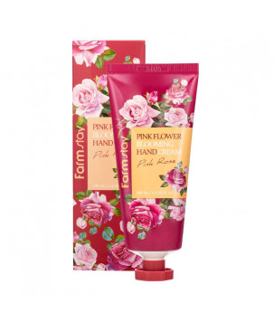 Крем для рук с экстрактом розы Pink Flower Blooming Hand Cream Pink Rose FarmStay, 100 мл