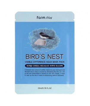 Тканинна маска з екстрактом ластівчиного гнізда Visible Difference Mask Sheet Farmstay, 23 мл