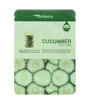 Тканинна маска з натуральним огірковим екстрактом Visible Difference Mask Sheet Farmstay, 23 мл