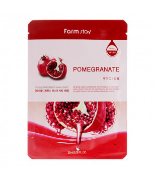 Тканинна маска із натуральним екстрактом гранату Visible Difference Pomegranate Mask FarmStay, 23 мл