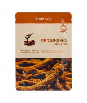 Тканинна маска з екстрактом кореня червоного женьшеню Visible Difference Mask Sheet Farmstay, 23 мл