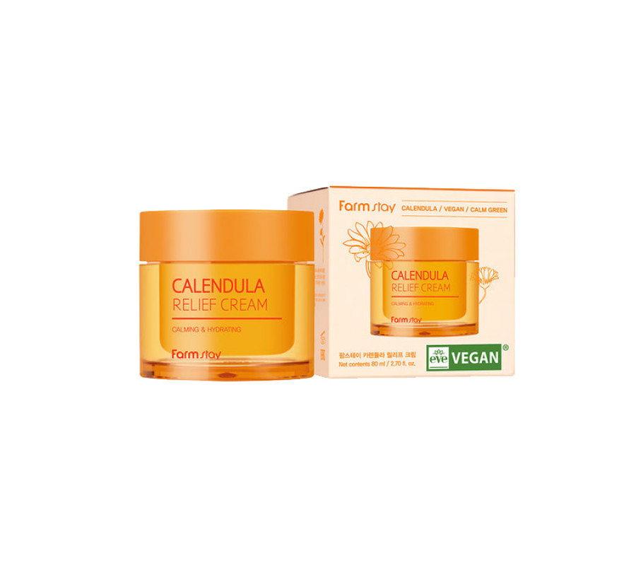 FarmStay Calendula Relief Cream — заспокійливий крем для обличчя, 80 мл