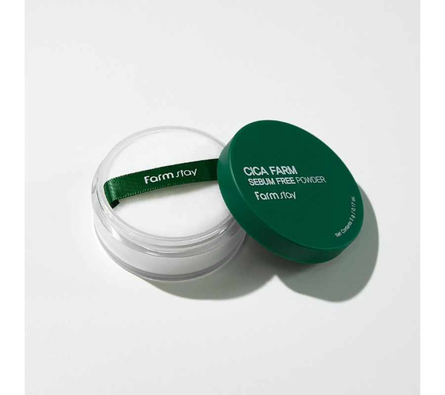 FarmStay Cica Farm Sebum Free Powder — матирующая рассыпчатая пудра с центеллой, 5 г