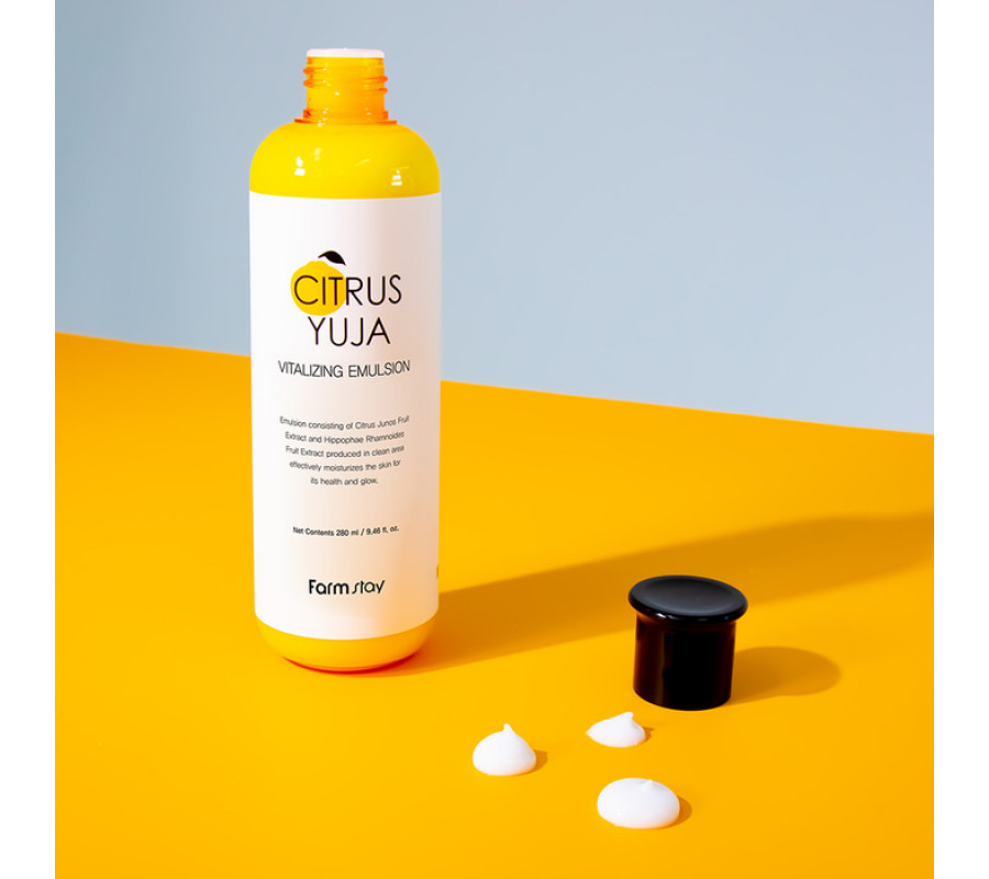 FarmStay Citrus Yuja Emulsion — емульсія для обличчя з екстрактом юдзу, 280 мл