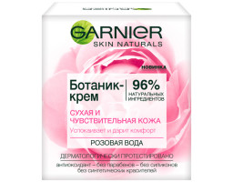 Ботаник-крем для лица для сухой и чувствительной кожи с розовой водой Garnier, 50 мл