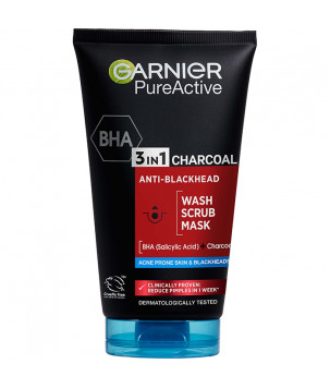 Гель для вмивання, скраб, маска для обличчя "Чиста Шкіра Актив" Garnier, 150 мл