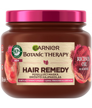 Зміцнююча маска для слабкого, схильного до випадіння волосся "Касторова олія і мигдаль" Garnier Botanic Therap