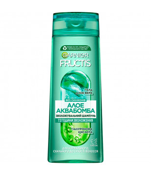 Шампунь для нормального волосся "Алое Аква Бомба" з рослинним гліцерином і алое Garnier Fructis, 400 мл