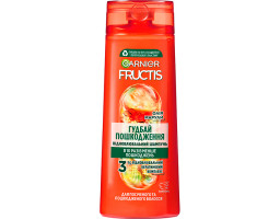 Зміцнюючий шампунь для пошкодженого волосся з рослинним кератином і маслом амли Garnier Fructis, 250 мл