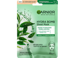 Тканинна маска для нормальної та комбінованої шкіри обличчя "Аква-Бомба" Garnier, 32 г
