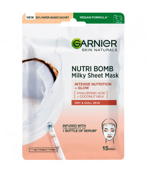 Тканинна маска для обличчя "Кокос і гіалуронова кислота" Garnier, 28 г