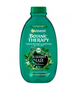 Тонізуючий шампунь для всіх типів волосся "Зелений чай, алое та цитрус" Garnier Botanic Therapy, 400 мл