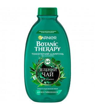 Тонізуючий шампунь для всіх типів волосся "Зелений чай, алое та цитрус" Garnier Botanic Therapy, 400 мл