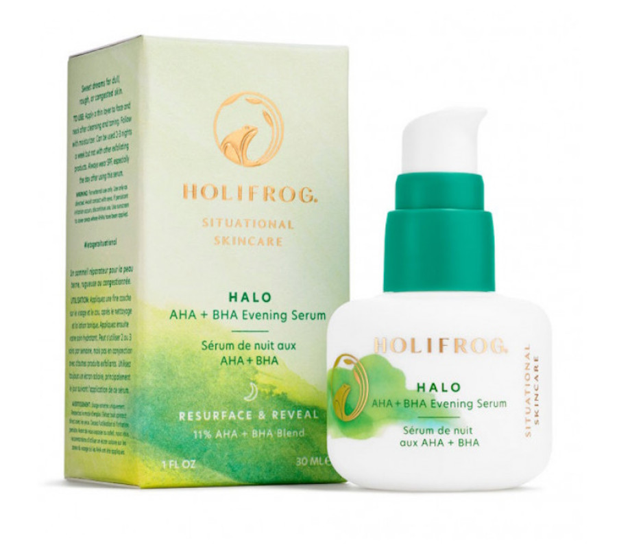 Нічна сироватка для обличчя з кислотами Halo AHA+BHA Evening Serum HoliFrog, 30 мл