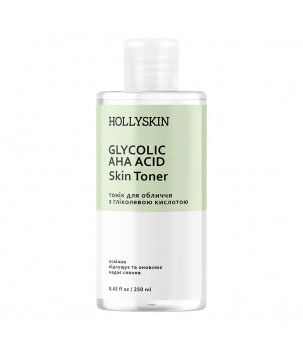 Hollyskin Тонік для обличчя із гліколевою кислотою Glycolic AHA Acid Skin Toner, 250 мл