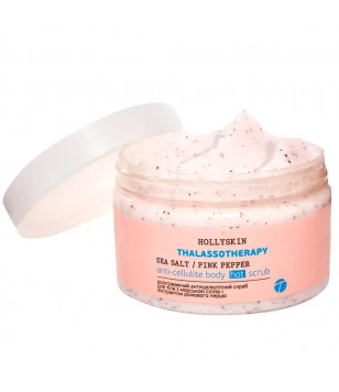 Hollyskin Розі гівальний антицелюлітний скраб для тіла з морською сіллю й екстрактом рожевого перцю Thalassoth
