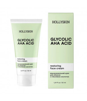 Hollyskin Восстанавливающий крем для лица с гликолевой кислотой Glycolic AHA Acid Restoring Face Cre
