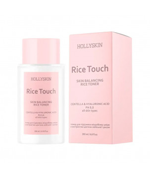Hollyskin Тонер для підтримки мікробіому шкіри з екстрактом центели азійської і рисом Rice Touch, 200 мл