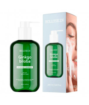 Hollyskin Заспокійливий очищувальний гель з ектрактом гінкго білоба Ginkgo Biloba Calming Cleanser, 200 мл