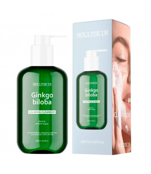 Hollyskin Заспокійливий очищувальний гель з ектрактом гінкго білоба Ginkgo Biloba Calming Cleanser, 200 мл